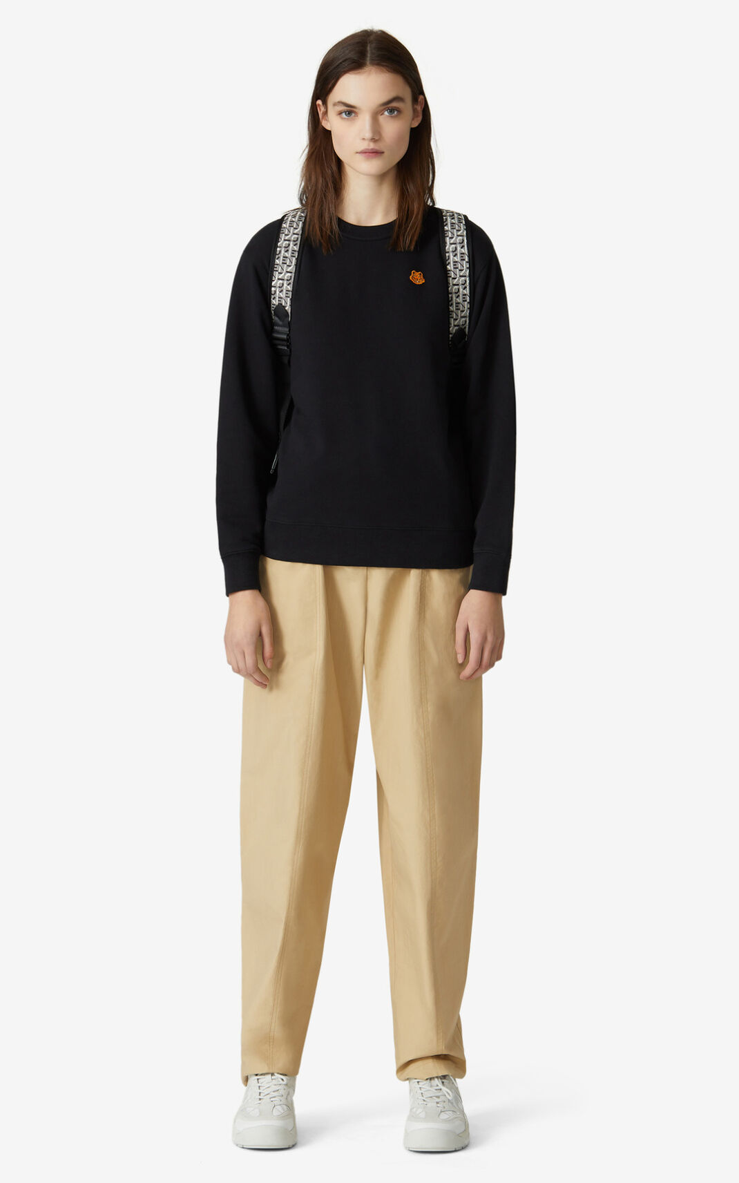 Kenzo Tiger Crest Sweatshirt Bayan Siyah | 9714-OJHSI